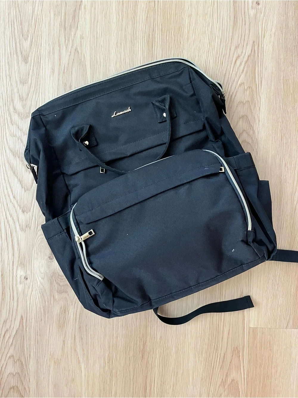 Black Women's Backpack with Front Pocket - Loveook